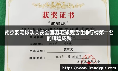 南京羽毛球队荣获全国羽毛球灵活性排行榜第二名的辉煌成就